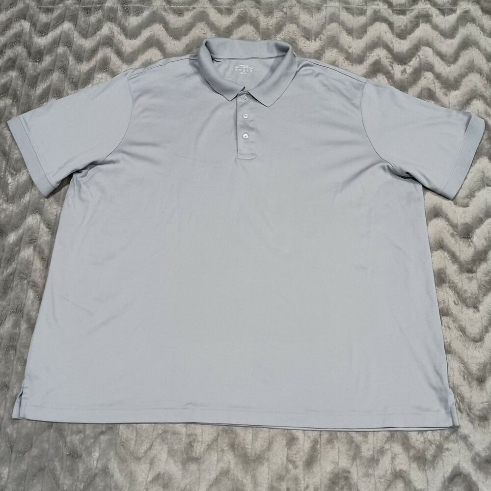 Lands End Mens Size 3XL Gray Short Sleeve 100% Cotton Polo Shirt